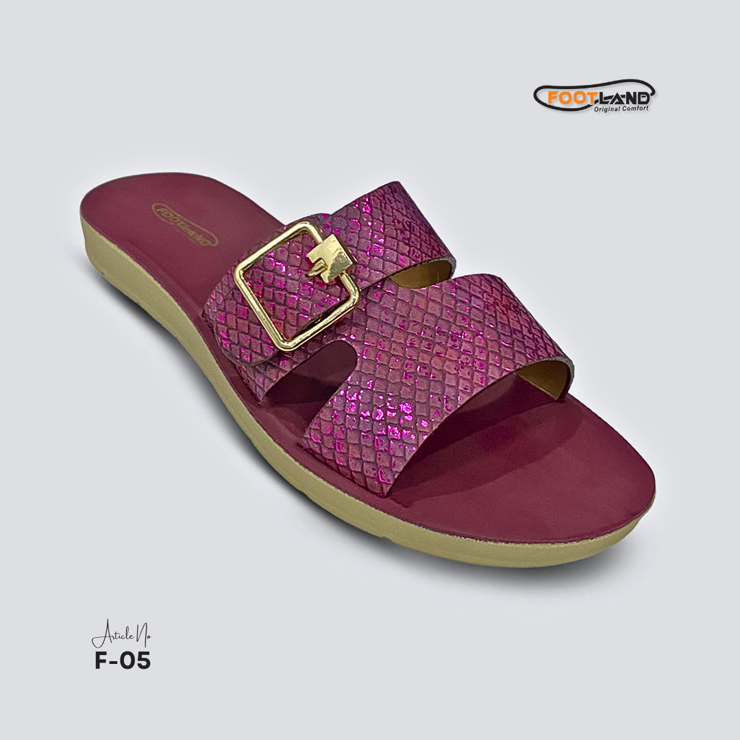 Textured Double-Buckle Women’s Sandals - F5