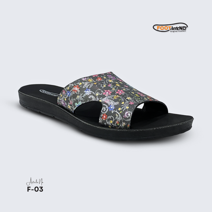 Floral Printed Wide-Strap Women’s Sandals - F3