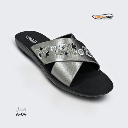 Elegant Embroidered Cross-Strap Women’s Sandals - A-04