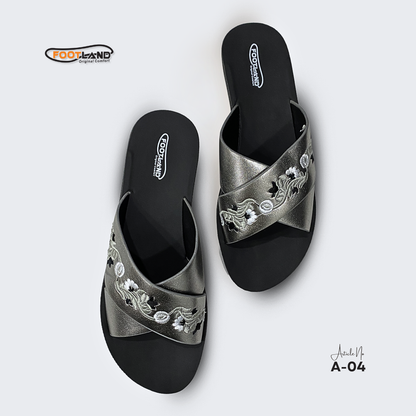 Elegant Embroidered Cross-Strap Women’s Sandals - A-04
