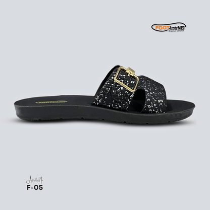 Textured Double-Buckle Women’s Sandals - F5
