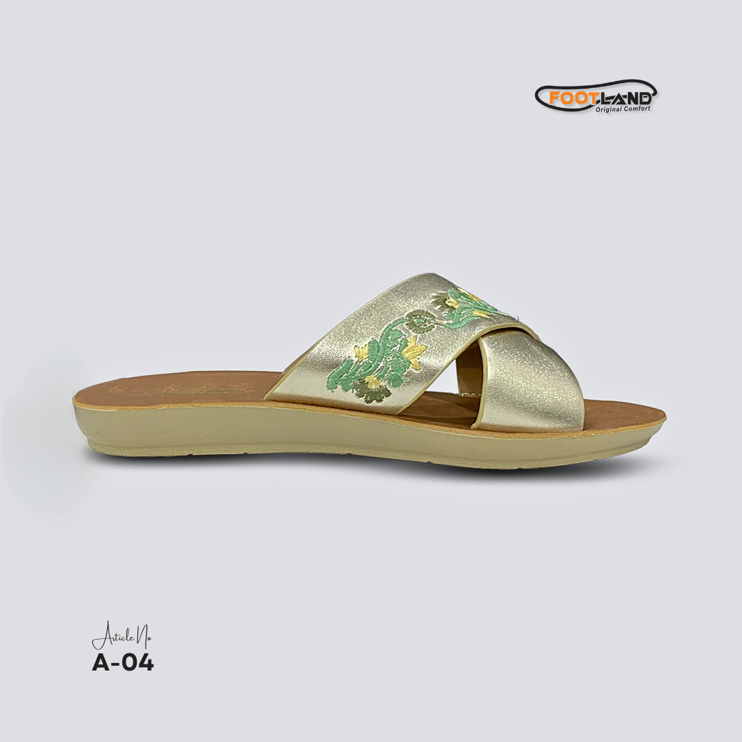 Elegant Embroidered Cross-Strap Women’s Sandals - A-04
