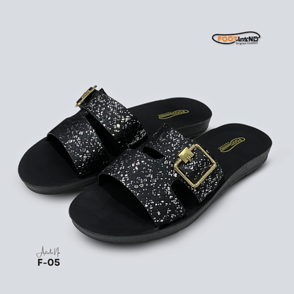 Textured Double-Buckle Women’s Sandals - F5