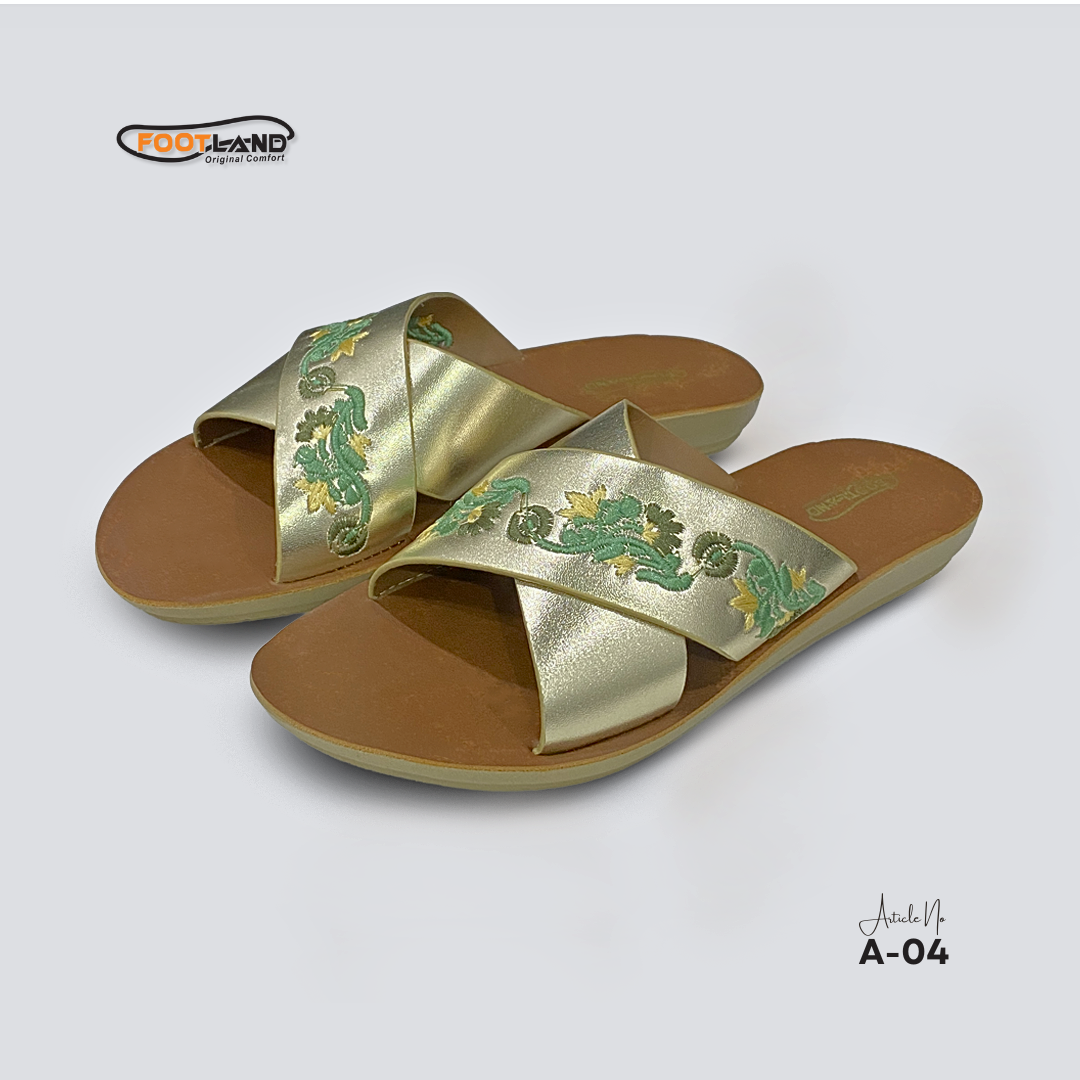 Elegant Embroidered Cross-Strap Women’s Sandals - A-04
