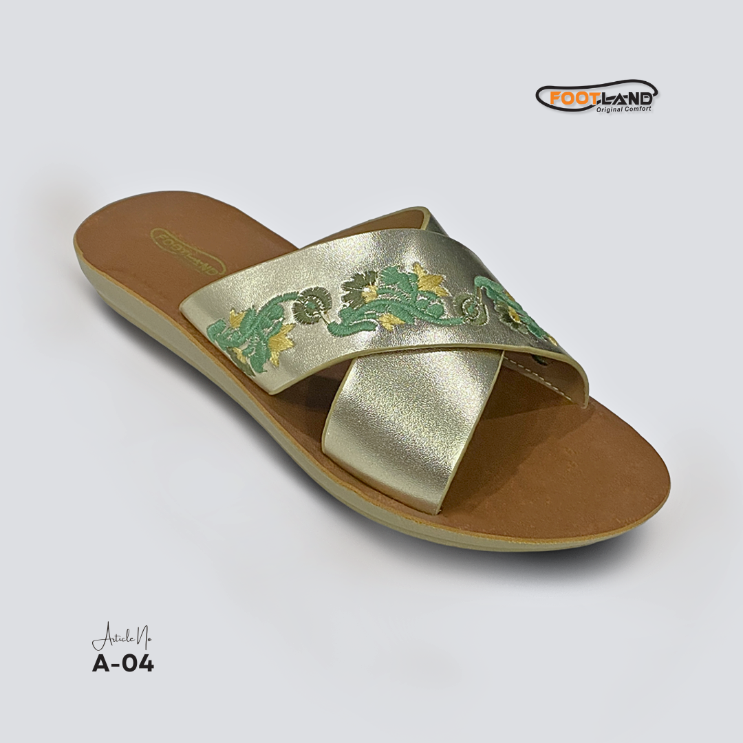 Elegant Embroidered Cross-Strap Women’s Sandals - A-04
