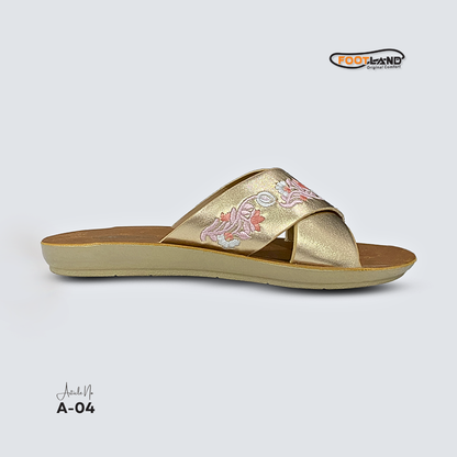 Elegant Embroidered Cross-Strap Women’s Sandals - A-04