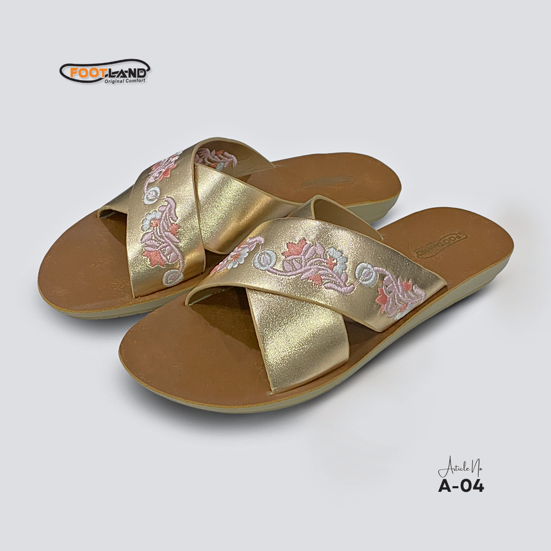 Elegant Embroidered Cross-Strap Women’s Sandals - A-04