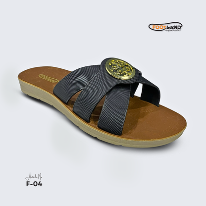 Elegant Medallion Cross-Strap Women’s Sandals - F4