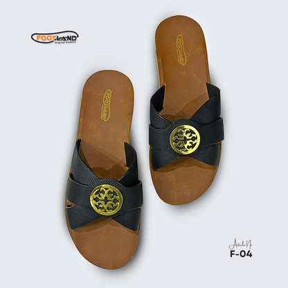 Elegant Medallion Cross-Strap Women’s Sandals - F4