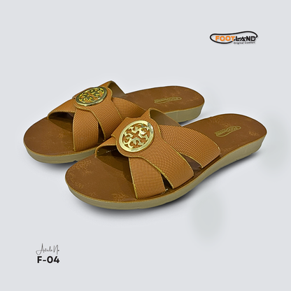 Elegant Medallion Cross-Strap Women’s Sandals - F4