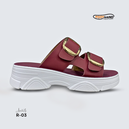 Double Buckle Platform Women’s Sandals - R3