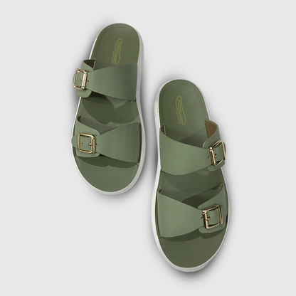 Double Buckle Wide-Strap Women’s Sandals - G-02